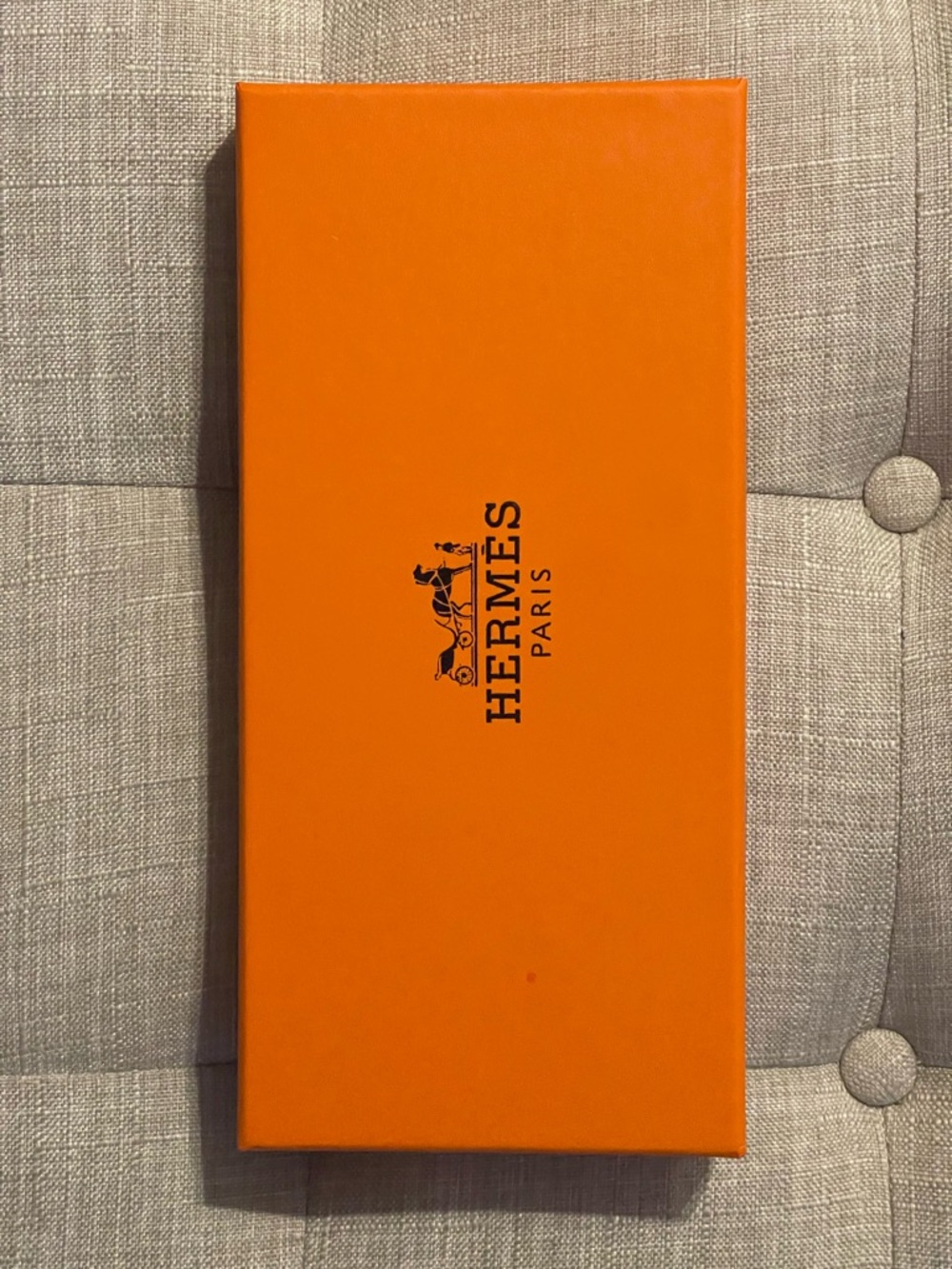 Hermes Blue, White & Orange Silk Twilly Scarf - Picture 4 of 5